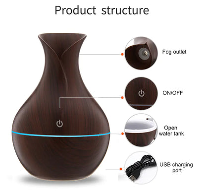 Wood Grain Humidifier Aromatherapy Air Freshener