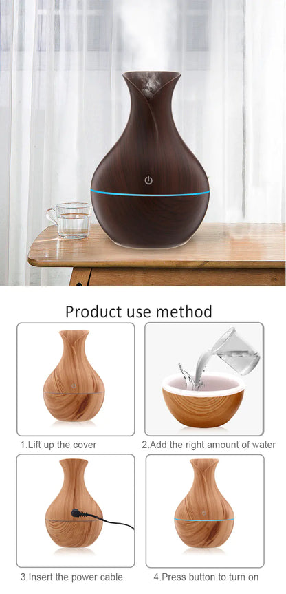 Wood Grain Humidifier Aromatherapy Air Freshener