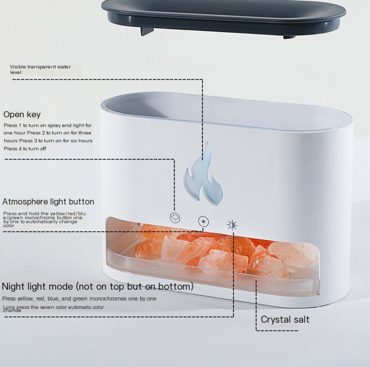Himalayan Crystal Salt Rock Humidifier and Aroma Diffuser